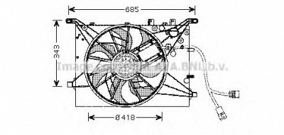 AVA QUALITY COOLING vo7502 -  Вентилятор, охлаждение двигателя